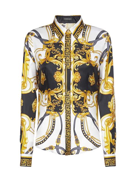 versace inspired silk shirt womens multi color|Versace silk shirt sale.